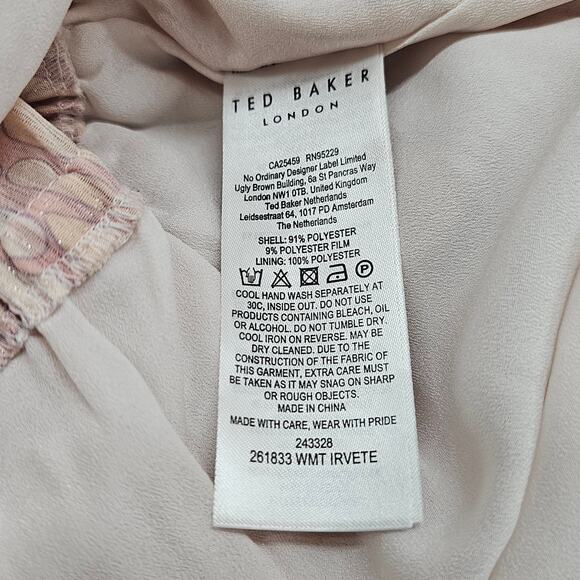 NWT Ted Baker Romper Womens Size 6 Ted Baker Size 2 Irvete Printed Ruffled Boho - Picture 11 of 15